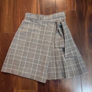 MAX & Co. Academia A-Line Wrap Pleated Plaid Skirt Size 00